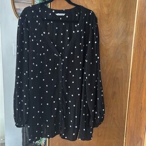 Penningtons Black and White Polka Dot Blouse Size 4X